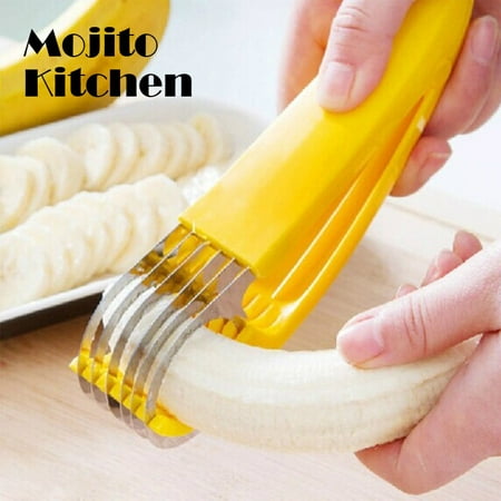 

Kitchen Accessories Banana Slicer Fruit Vegetable Sausage Slicer Stainless Steel Banana Cutter Salad Sundaes Tools Cooking Tools