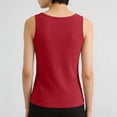 thumbnail image 5 of Womens Sleeveless Racerback High Neck Casual Basic Cotton Ribbed Fitted Tank Top with High Round Neck and Slim Fit Red S, 5 of 6