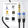 thumbnail image 5 of Tnp Products Tnp Premium 6.35Mm 1/4" To 3.5Mm 1/8" Cable Adapter (3Ft) - Male To Female Trs Stereo Audio Jack Plug Wire Cord Bi-Directional With Gold Plated Connector For Ipod, Laptop, Home Theater,, 5 of 6