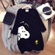 thumbnail image 5 of 2022 new Snoopy short-sleeved t-shirt women's cotton mid-length women's loose large version top summer cartoon t-shirt women, 5 of 5