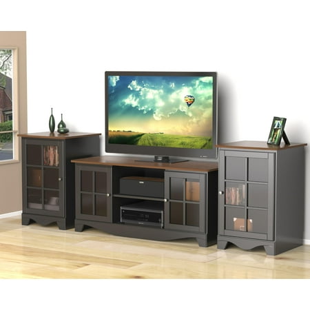Pinnacle 54-inch TV Stand with Two Pinnacle 1-Door Audio Towers Pinnacle 54-inch TV Stand with Two Pinnacle 1-Door Audio Towers