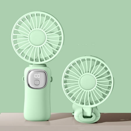 

HKEJIAOI Home and Kitchen - Jiletang Folding Digital Display Handheld Fan Desktop Small Fan USB Charging Summer Artifact Fan