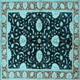 thumbnail image 1 of Ahgly Company Indoor Square Oriental Light Blue Industrial Area Rugs, 6' Square, 1 of 4