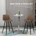 thumbnail image 4 of HOMCOM Bar Stools Set of 2, Counter Height, 27.25" Kitchen Stools, Brown, 4 of 10