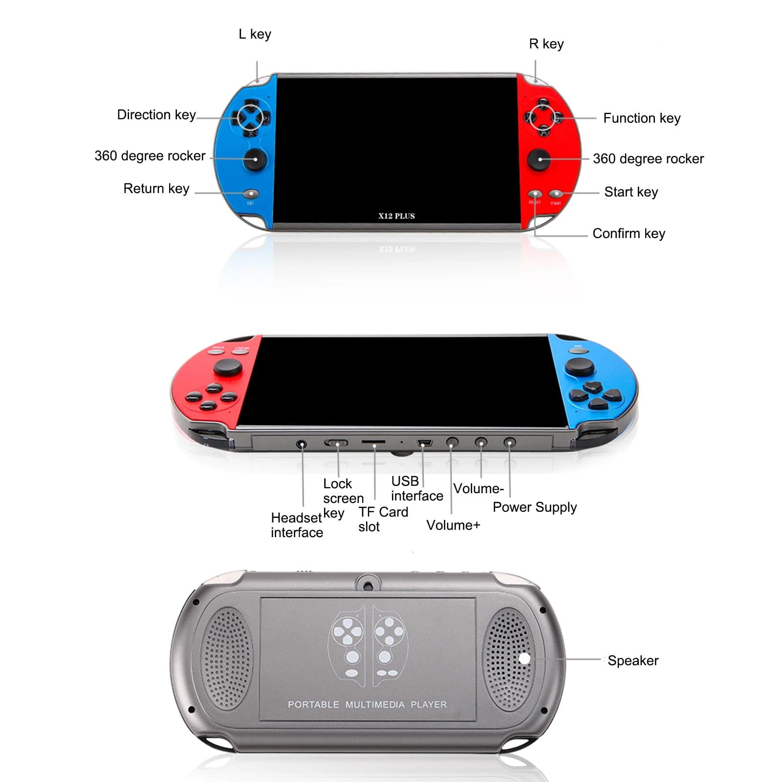 X7/X12 Plus  In 10,000 Classic  Games 4.3/5.1/7.1 Inch HD Screen Handheld Portable Audio Video Player