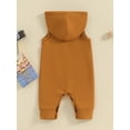 thumbnail image 3 of Bagilaanoe Newborn Baby Boys Summer One-pieces Contrast Color Sleeveless Hooded Jumpsuit 3M 6M 12M 18M Infant Romper Casual Clothing, 3 of 8