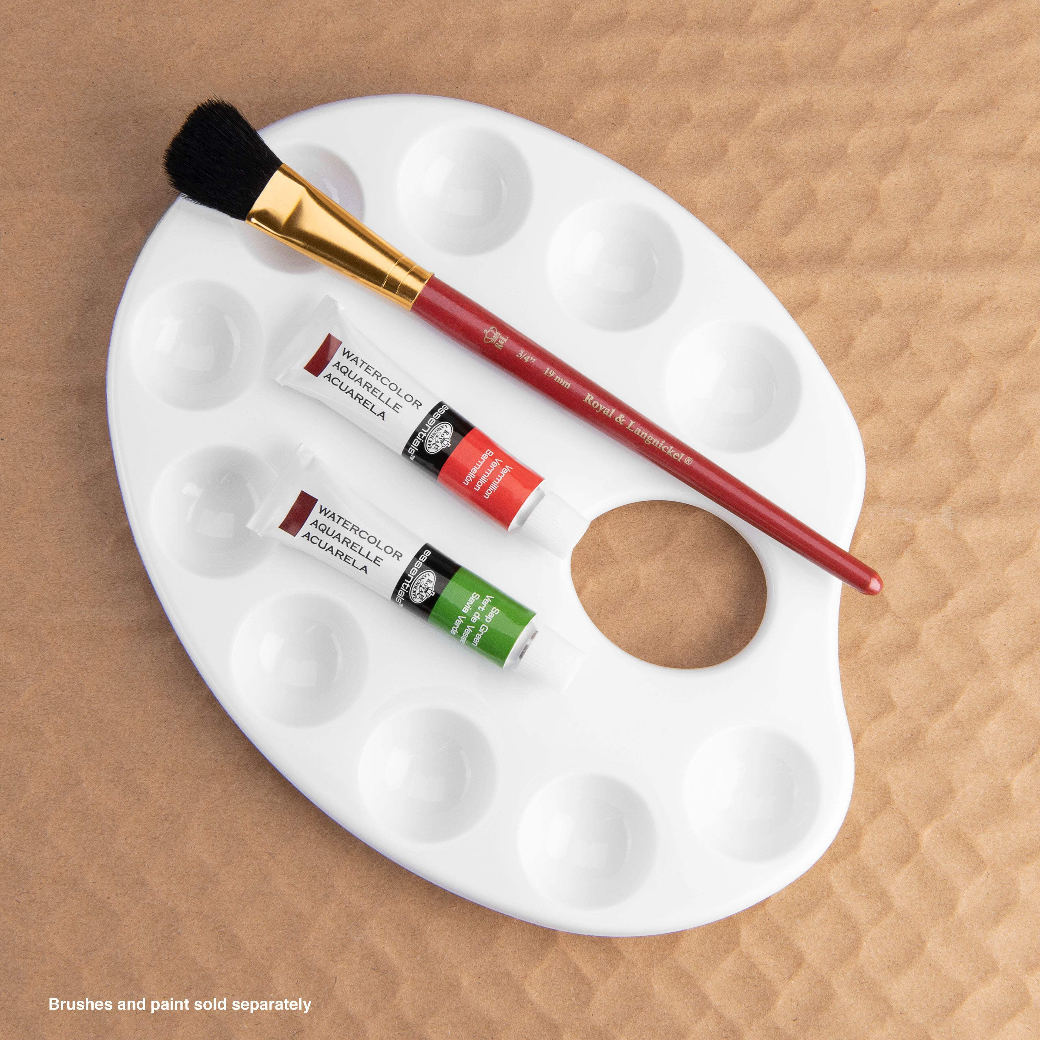 (2 pack) Royal & Langnickel Essentials 8.875 x 6.625 Plastic  10-Well Oval Art Palette