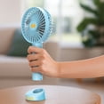 thumbnail image 4 of Monopoly Portable Handheld Fan 2 Pack, Rechargeable Personal Fans with Stand, Multi-Speed, Red and Light Blue, 4 of 4