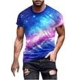 thumbnail image 2 of Tops para hombre, blusas y camisas de manga corta con cuello redondo para hombre. Camiseta casual de manga corta con cuello redondo y estampado de cielo para hombre. Blusa para hombre., 2 of 5