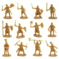 thumbnail image 3 of JWQFBC 2Pcs Plastic Medieval Knight Soldier Toys Action Figure Army Infantry Swordman Gold, 3 of 9