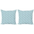 thumbnail image 1 of Ambesonne Alphabet Throw Pillow Cover 2 Pack, Whimsical Alphabetic, 24", Aqua Indigo, 1 of 2