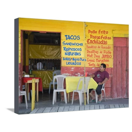 Restaurant in Puerto Corinto, Department of Chinandega, Nicaragua, Central America Stretched Canvas Print Wall Art By Richard (Best Nicaraguan Restaurant In Miami)