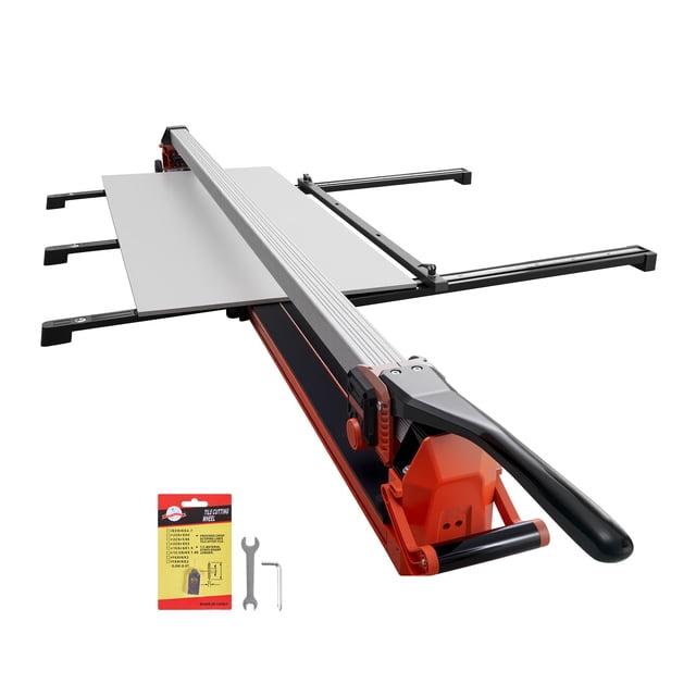 KFFKFF 71-Inch Manual Tile Cutter, Upgraded Rail and Sliding Head, Precision Alignment Guide, Tungsten Carbide Cutting Wheel, Support Legs with Swivel Wheels