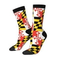 thumbnail image 2 of Women Crew Graphic Print Tube Socks Maryland Flag Pattern Design Ladies Socks, 2 of 7