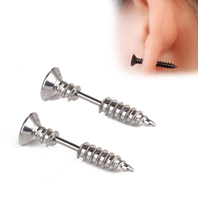 Pendientes De Broma De Halloween, Pendientes De Tuerca Con Tornillo De Acero Inoxidable, Pendientes Punk, Regalos Para Damas 1 Par seitruly AP006752-01