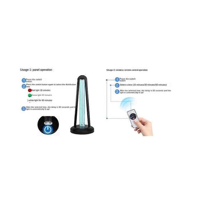 UV Disinfection Lamp Household Mite Lamp for 35 38W UV + Double US Plug