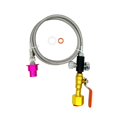 thumbnail image 1 of Soda Hose Kit Soda Maker Quick Connect Co2 Adapter with Flow Control Ball Valve, 60inch High Pressure Stainless Steel Hose Compatible with Gaia Terra, 1 of 6