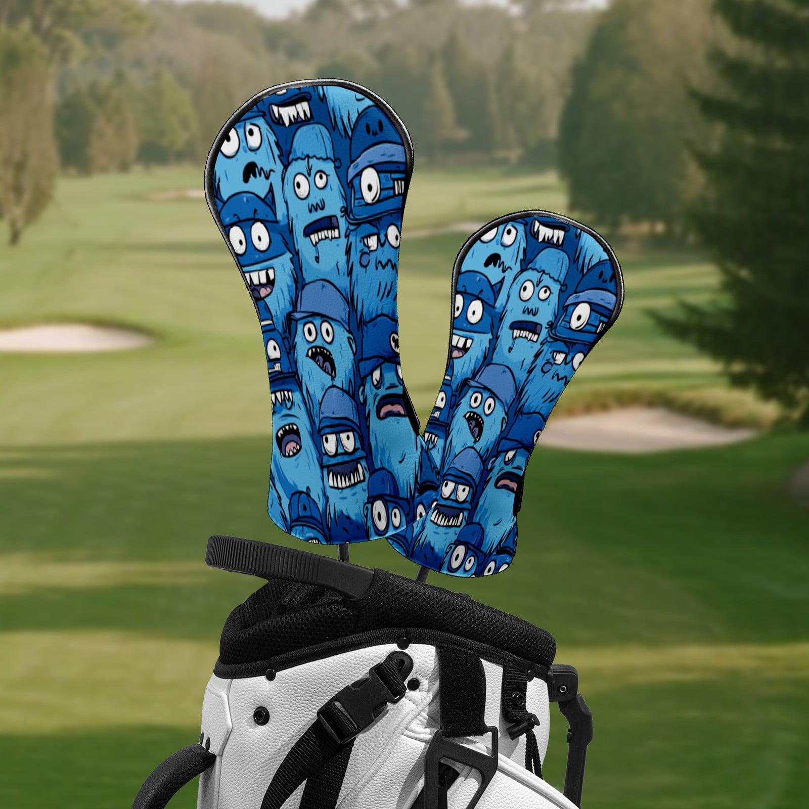 Golf Club Head Covers Monster Premium Plush Velvet Lining, Waterproof Golf Headcovers Driver & Fairway Woods for Scratch Protection Novelty Gift for Men & Women