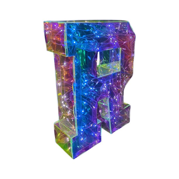 Letras luminosas LED Kabnic con forma de marquesina - Letra R con purpurina a pilas, ideal para cumpleaños, bodas, fiestas, regalos para niñas, decoración del hogar y el bar, y decoración navideña.