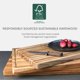 thumbnail image 4 of Tabla de cortar Teakhaus de madera grande con asas de agarre con certificado FSC, 4 of 9