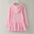 thumbnail image 5 of Girls Swim Cover Up Toddler Swimsuit Coverup Hooded Zip-Up Beach Bathing Suit Robe Cover-ups for Kids Girls, 5 of 6