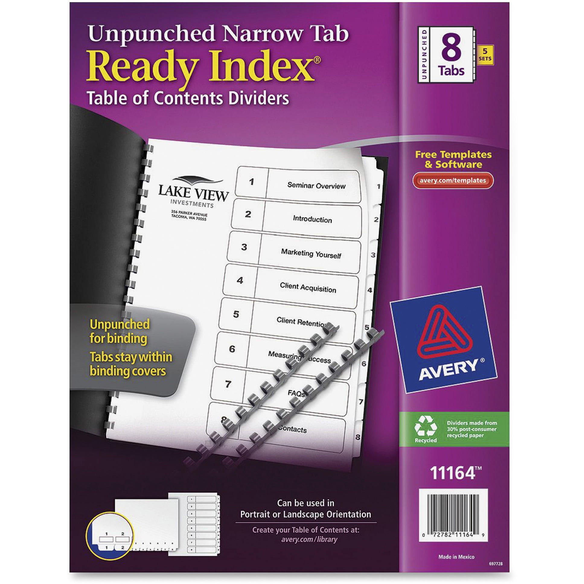 Avery Ready Index Unpunched Narrow Tab Dividers