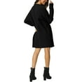thumbnail image 3 of Unique Bargains Womens' Textured Long Sleeve Above Knee Casual Sweater Dress M Black, 3 of 6