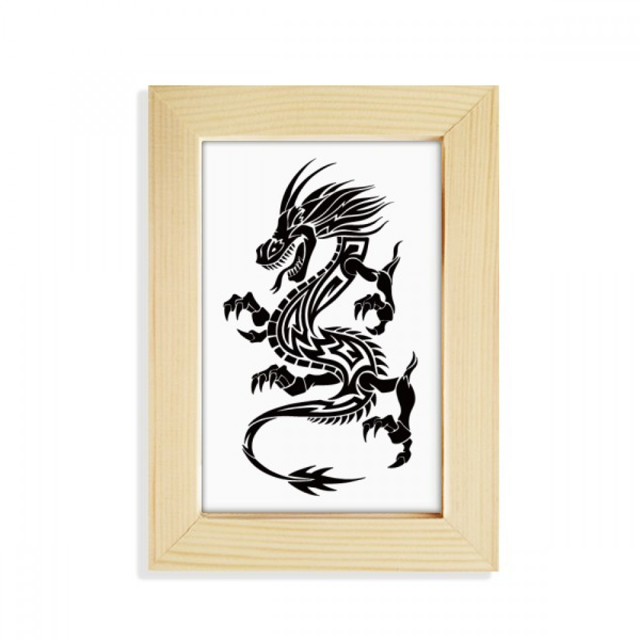 Dragon Animal Art Grain Outline Desktop Display Photo Frame Picture Art Painting 5x7 inch
