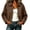 Brown, variant on Suede Bomber Jackets For Women Lapel Button Down Zip Up Cardigan Casual Loose Fashion Fall Winter Outwear (M, Khaki)
