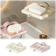 thumbnail image 3 of Suction Cup Soap Dish Holder - Rotatable Wall Mounted Storage Rack for Bathroom and Kitchen - Draining Soap Container for Space Saving and Organization, 3 of 3