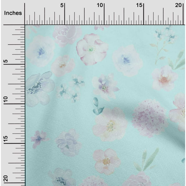 oneOone Viscose Chiffon Fabric Flower Watercolor Decor Fabric Printed BTY 42 Inch Wide
