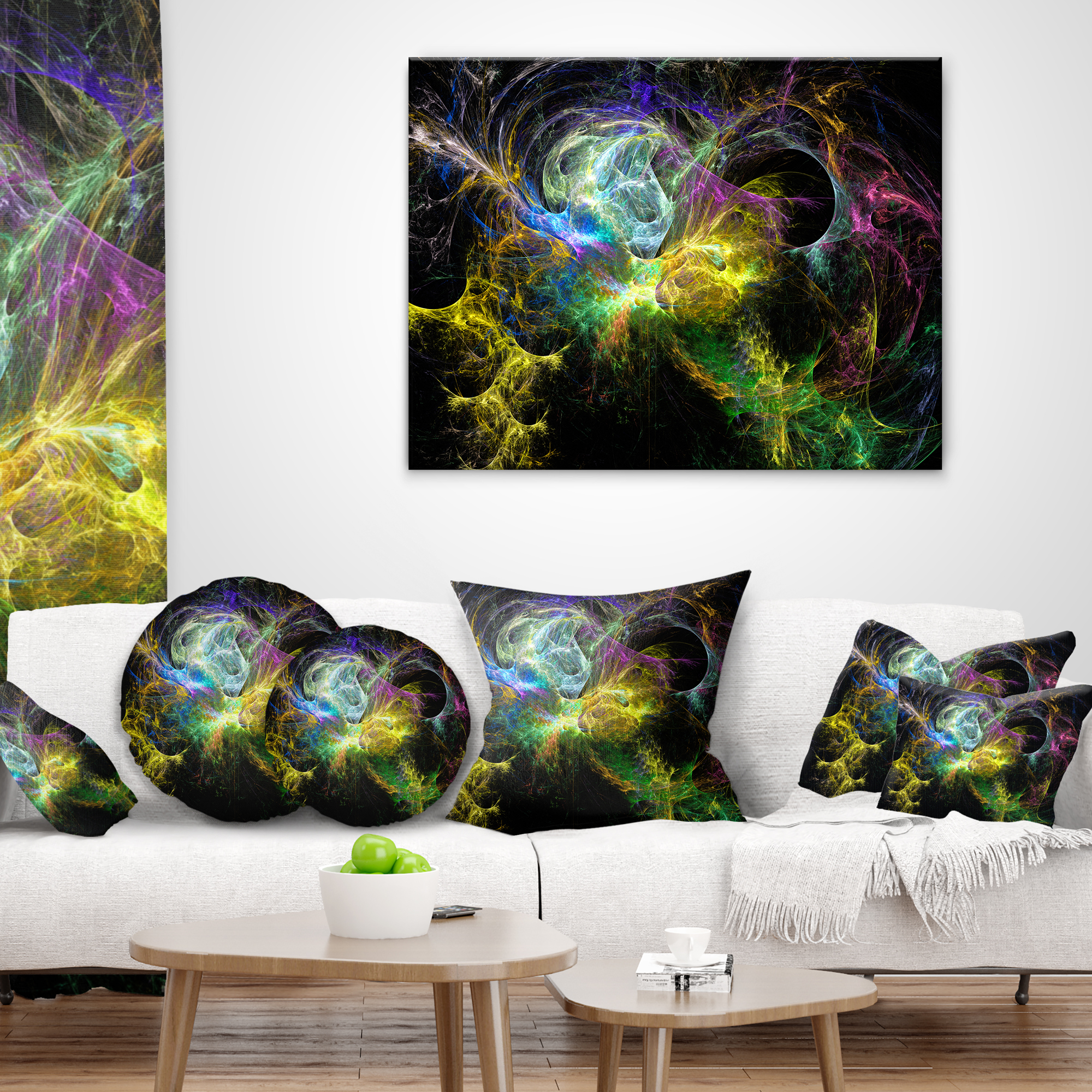 Designart Wings of Angels Yellow - Abstract Throw Pillow - 18x18