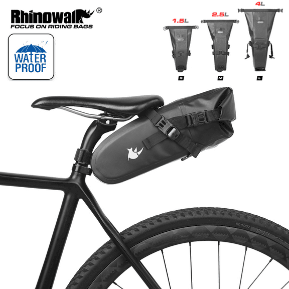 AOLIGEI Bike Saddle Bag Waterproof Cycling Tail Rear Bag 1.5L/2.5L/4L Foldable MTB Bicycle Tube Trunk Pannier Pack Luggage