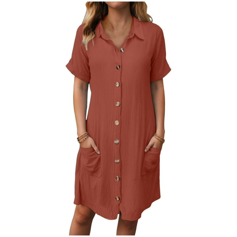 newwalpole Women's Oversized Sweatshirt Dress Button Up V Neck