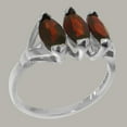 thumbnail image 2 of LBG British Made 14k White Gold Natural Garnet Womens Anniversary Ring - 33 size options - Size 10, 2 of 5