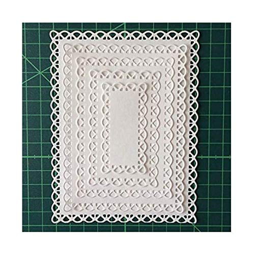 DIY Dies Making RectangleMetal Etched Card Stitched Cutting Scallop Nested Paper