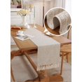 thumbnail image 1 of GHSDFBB Rustic Table Runner Boho Style, Handmade Tassels Beige Table Runner 90 Inches Long for Home Dining,Coffee,Tea,Kitchen,13x90 Cream, 1 of 6