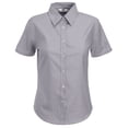 thumbnail image 1 of Fruit Of The Loom- Camisa de manga corta entallada Oxford para mujer (Gris Oxford), 1 of 2