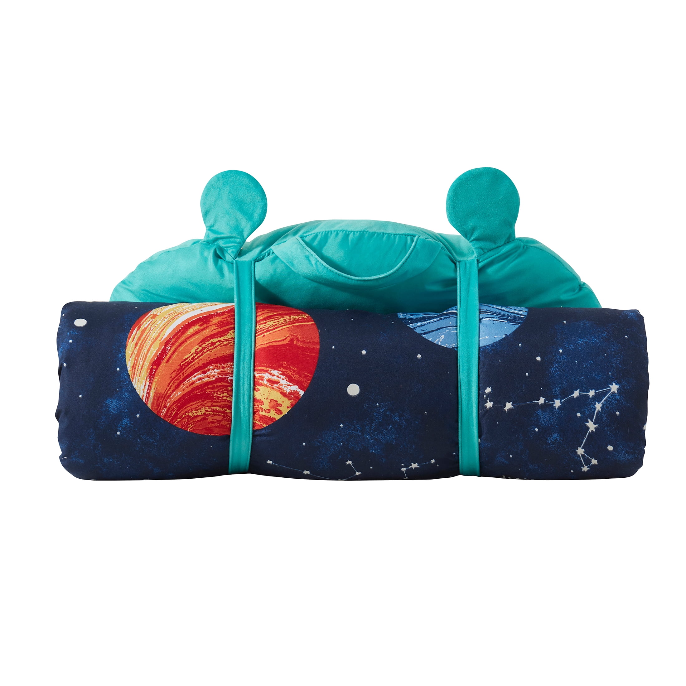 Your Zone Green Alien Glow in the Dark Kids Nap Mat, 24" x 70"