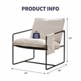 thumbnail image 5 of ZAFLY Accent Chair Set of 2, Modern Sling Chair with Metal Frame, Comfy Chair for Living Room - Beige, 5 of 10