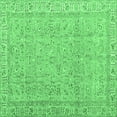 thumbnail image 1 of Ahgly Company Indoor Square Abstract Emerald Green Contemporary Area Rugs, 4' Square, 1 of 4