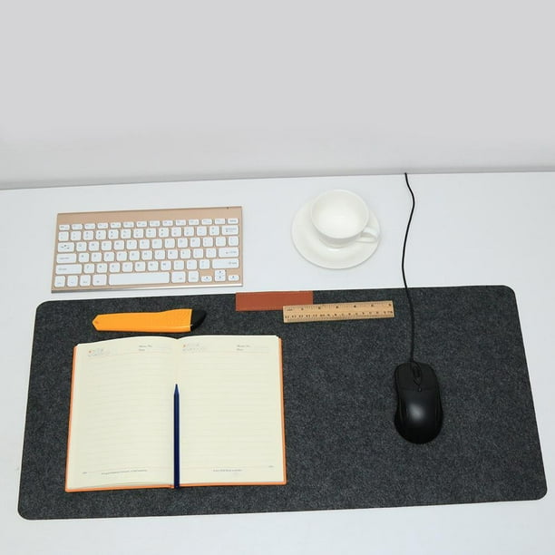 July Memor Tapis de bureau pour ordinateur de bureau Table moderne en  feutre de laine Tapis de bureau pour ordinateur portable (Gris) 