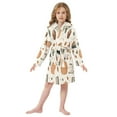 thumbnail image 6 of FORMRS Niños Bathrobe Unisex Hooded Robe Soft Plush Pajamas Sleepwear, Size 2-3T, Beige Fall Leaves, 6 of 7