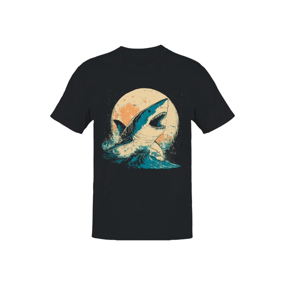 Majestic Shark Under Moonlight Men's T-shirt