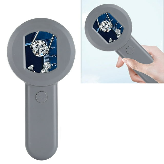 Handheld Digital Microscope, 2.0in HD IPS Screen 16MP High Resolution, 8 LED Lights, 500mAH Long Lasting Battery, Easy Computer Connectivity, for Jewelry Identification