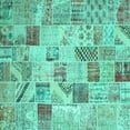 thumbnail image 1 of Ahgly Company Indoor Square Patchwork Turquoise Blue Transitional Area Rugs, 3' Square, 1 of 4