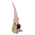 thumbnail image 4 of Northlight 16" Pink Gingham Plaid Springtime Gnome with Chalkboard, 4 of 5