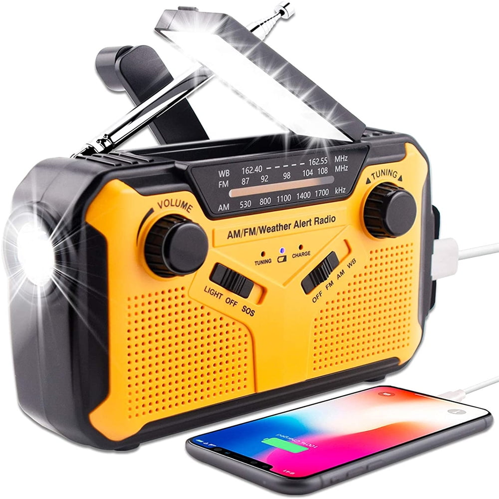 emergency radio flashlight cell phone charger