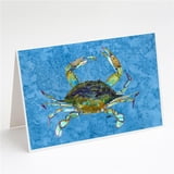 Blue Crab on Blue Greeting Cards & Envelope… product image