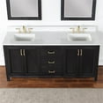 thumbnail image 2 of Hadiya 72" Double Bathroom Vanity Set in Black Oak with Aosta White Composite Stone Countertop with Mirror, 2 of 8